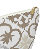Portugal Tile Accessory Pouch w T-bottom in Brown